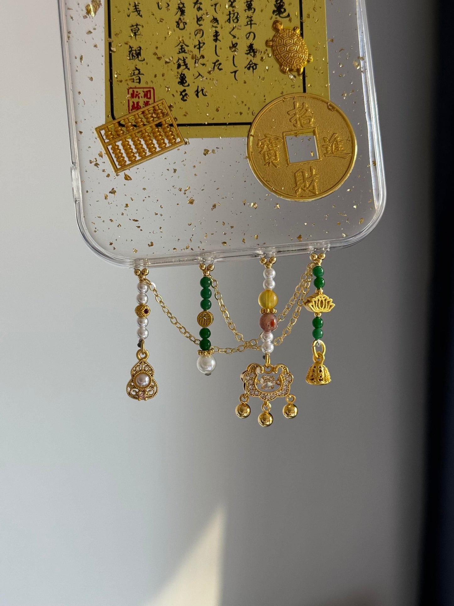 Peace Lock Gourd Beaded Pendant With Phone Case