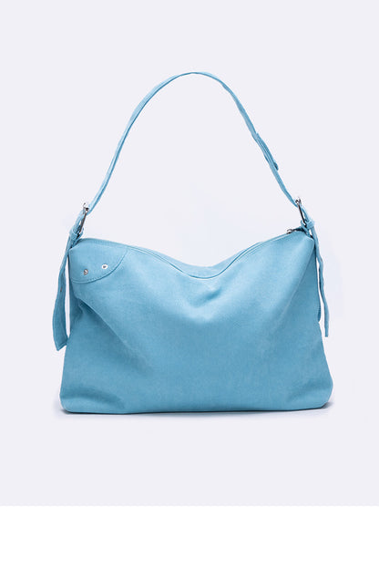 Peacock Blue Corduroy Pocket Shoulder Bag | Bag | Three Fleas