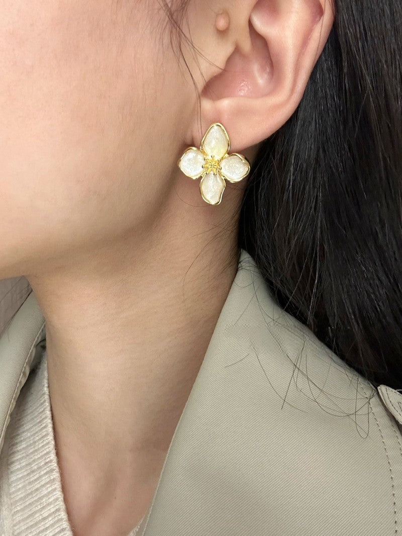 Pear Blossom Silver Stud Earrings