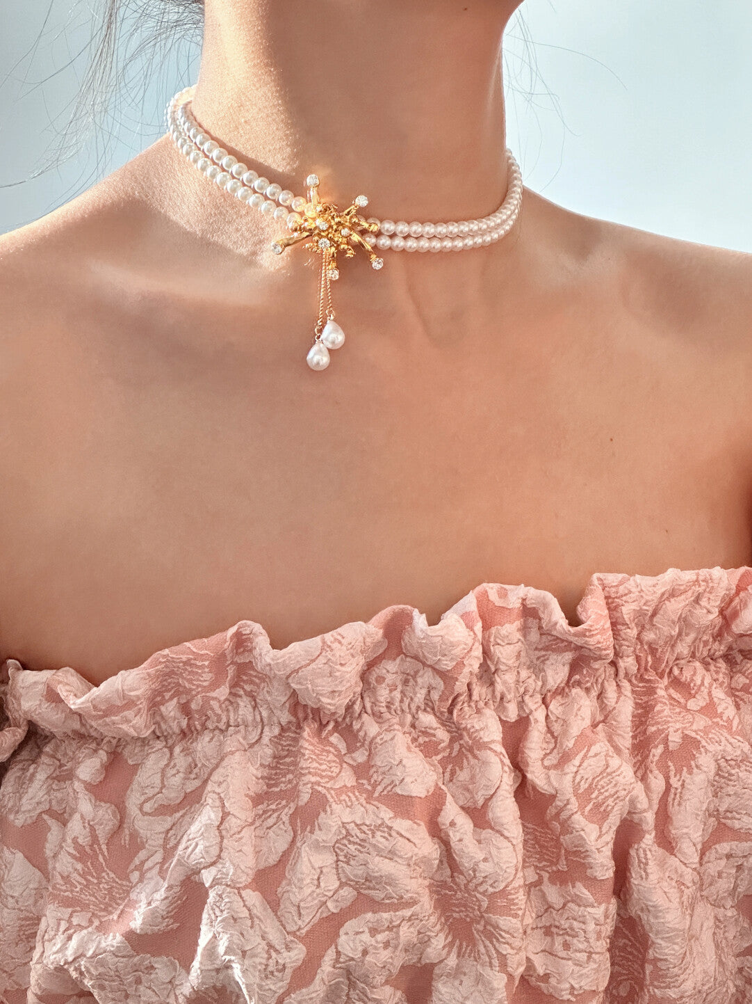 Pearl Firework Beaded Necklace