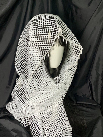 Pearl Tassel Mesh Scarf