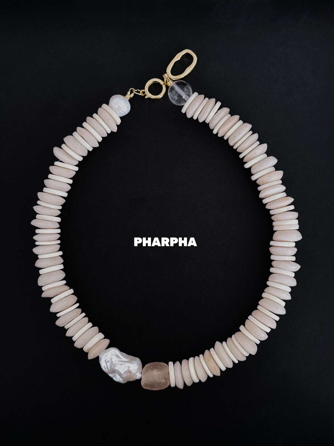Pharpha Baroque Pearl Glass Necklace
