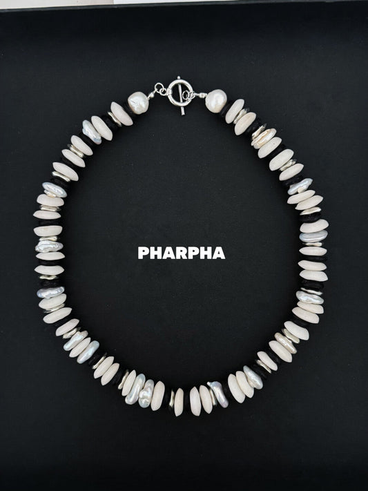 Pharpha Boram Beads Silver Necklace