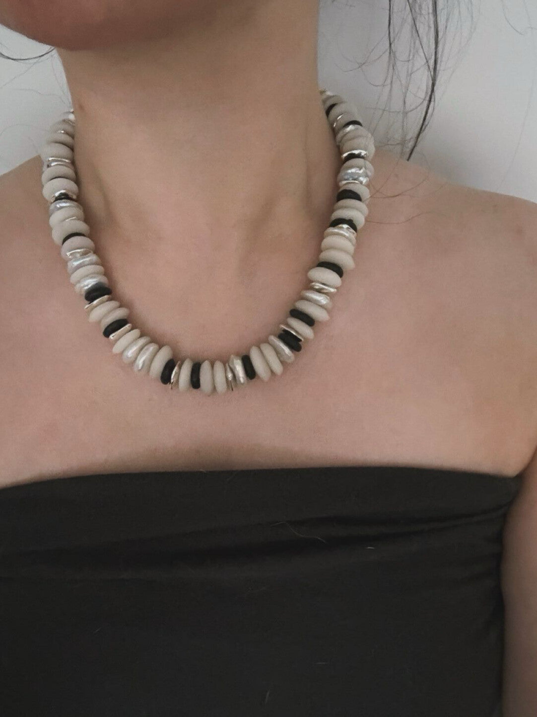 Pharpha Boram Beads Silver Necklace