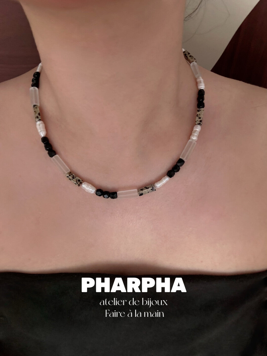 Pharpha Glass Crystal Keshi Pearl Necklace