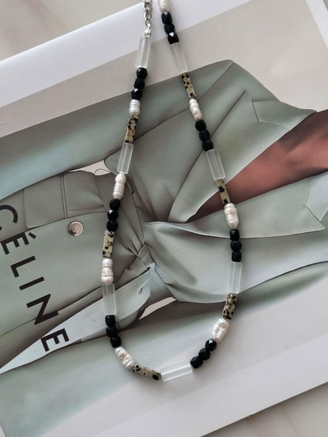 Pharpha Glass Crystal Keshi Pearl Necklace