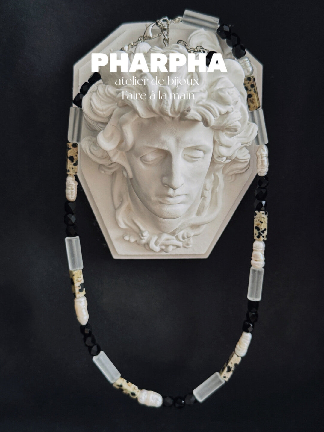 Pharpha Glass Crystal Keshi Pearl Necklace