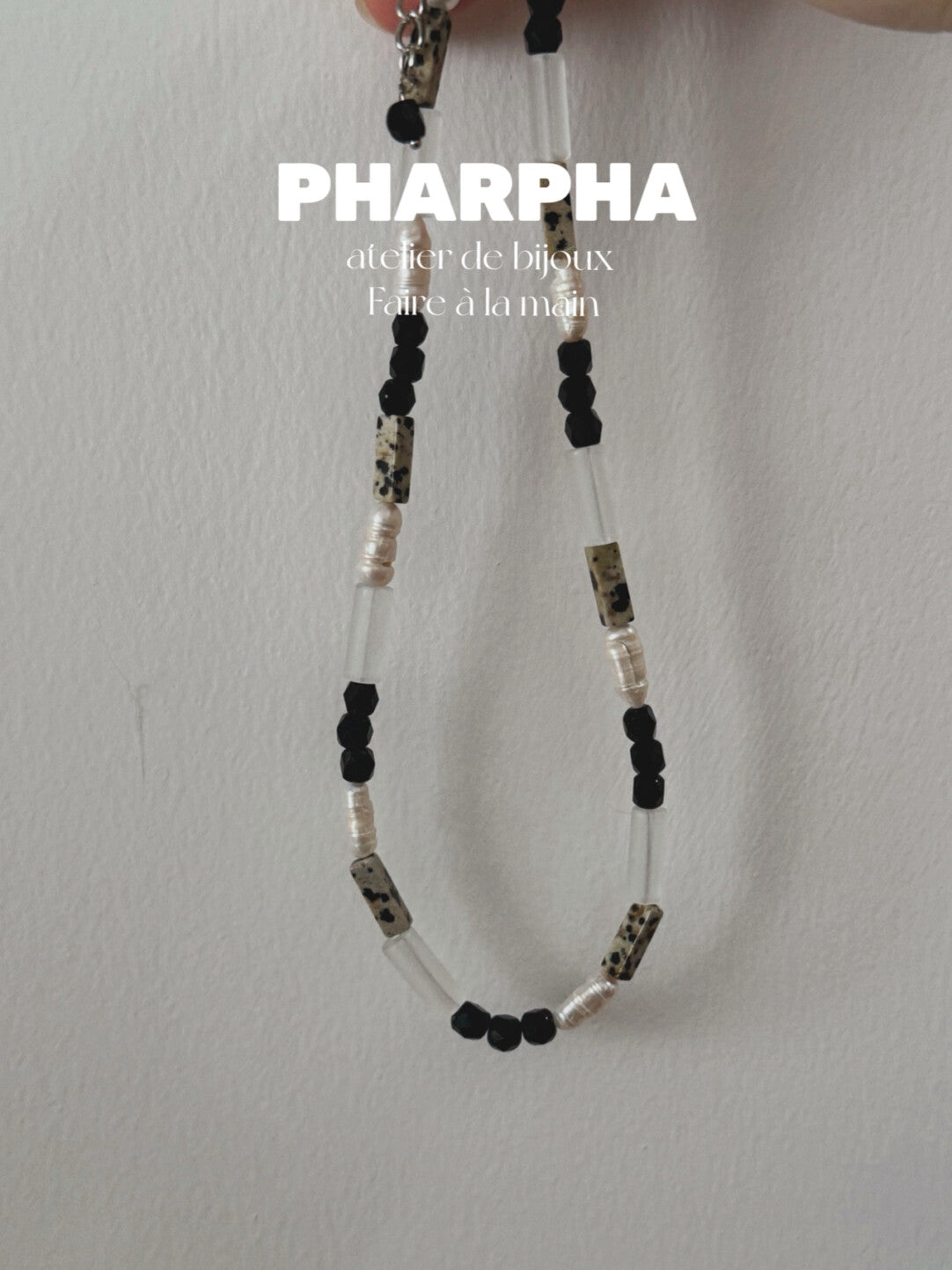 Pharpha Glass Crystal Keshi Pearl Necklace