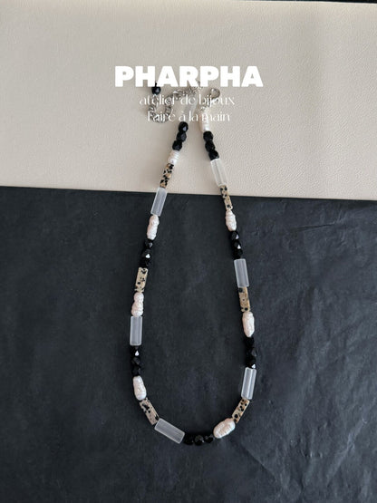 Pharpha Glass Crystal Keshi Pearl Necklace
