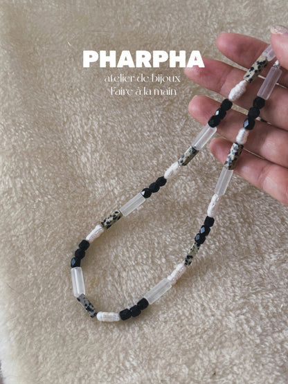 Pharpha Glass Crystal Keshi Pearl Necklace