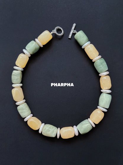 Pharpha Natural Jade Baroque Pearl Necklace