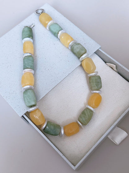 Pharpha Natural Jade Baroque Pearl Necklace