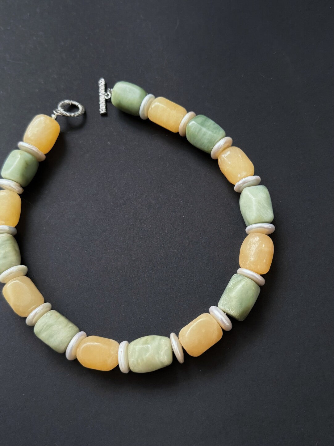 Pharpha Natural Jade Baroque Pearl Necklace