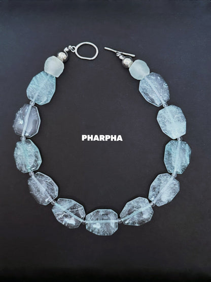 Pharpha Natural Mint Green Quartz Necklace