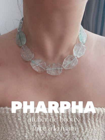 Pharpha Natural Mint Green Quartz Necklace