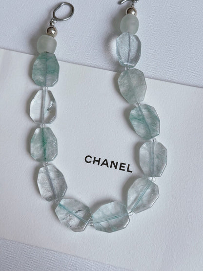 Pharpha Natural Mint Green Quartz Necklace
