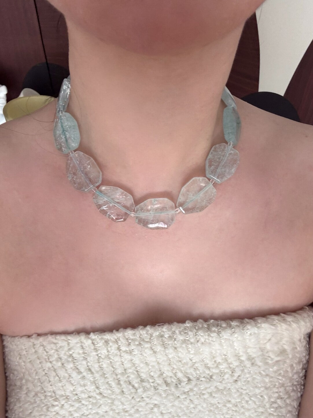 Pharpha Natural Mint Green Quartz Necklace