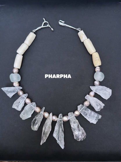 Pharpha Prase Quartz Pearl Necklace