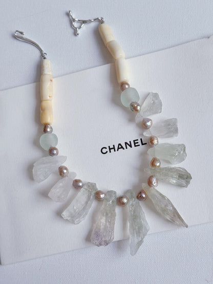 Pharpha Prase Quartz Pearl Necklace