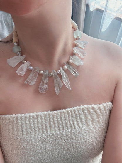 Pharpha Prase Quartz Pearl Necklace