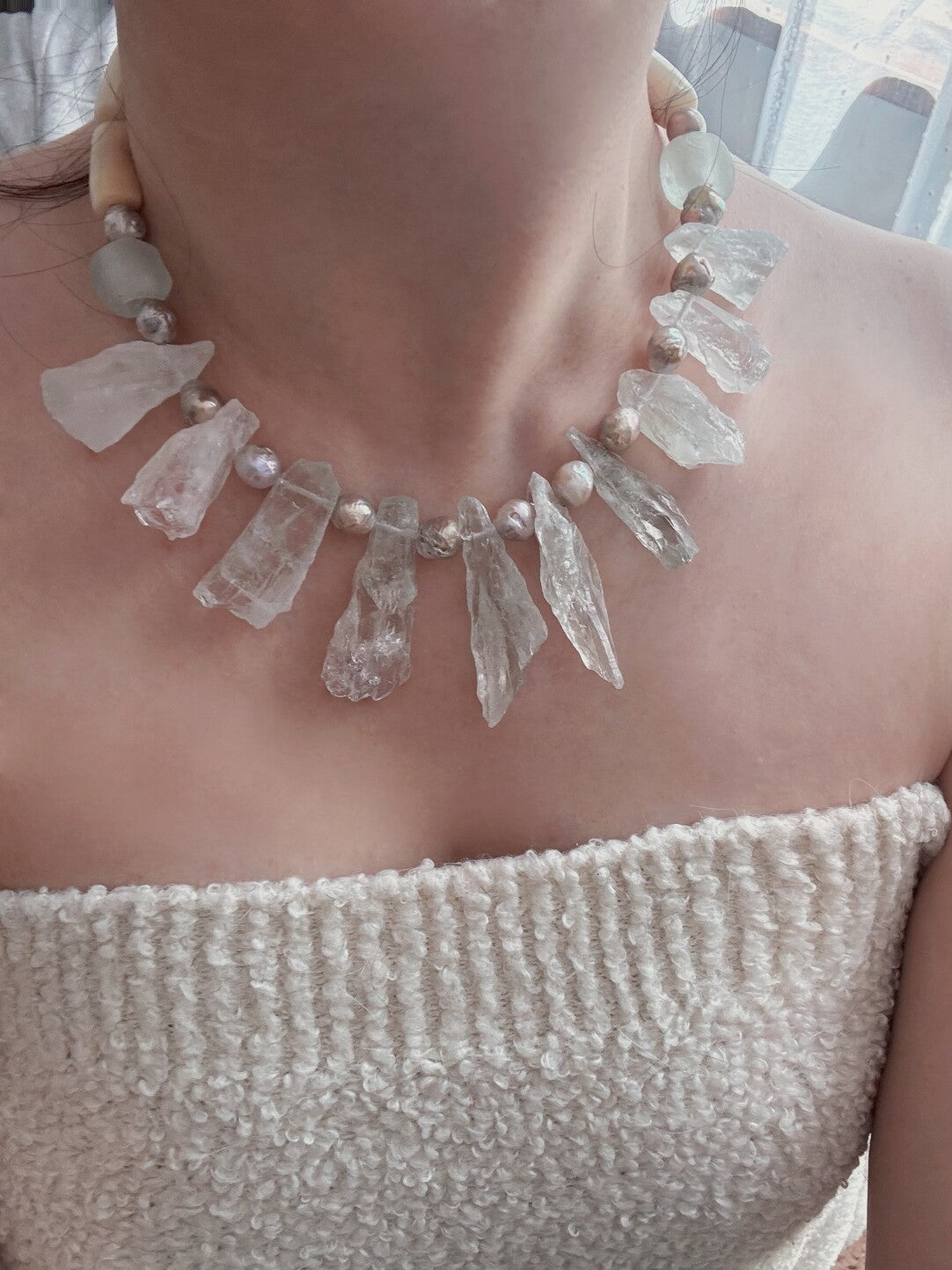 Pharpha Prase Quartz Pearl Necklace