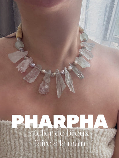 Pharpha Prase Quartz Pearl Necklace