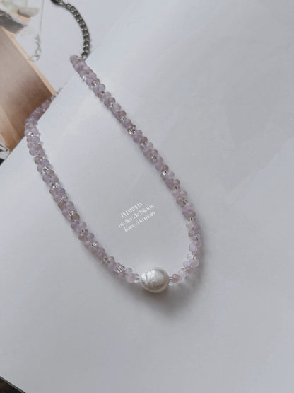 Pharpha Purple Teardrop Baroque Pearl Necklace
