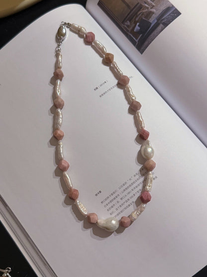 Pharpha Rhodonite Pearl Necklace