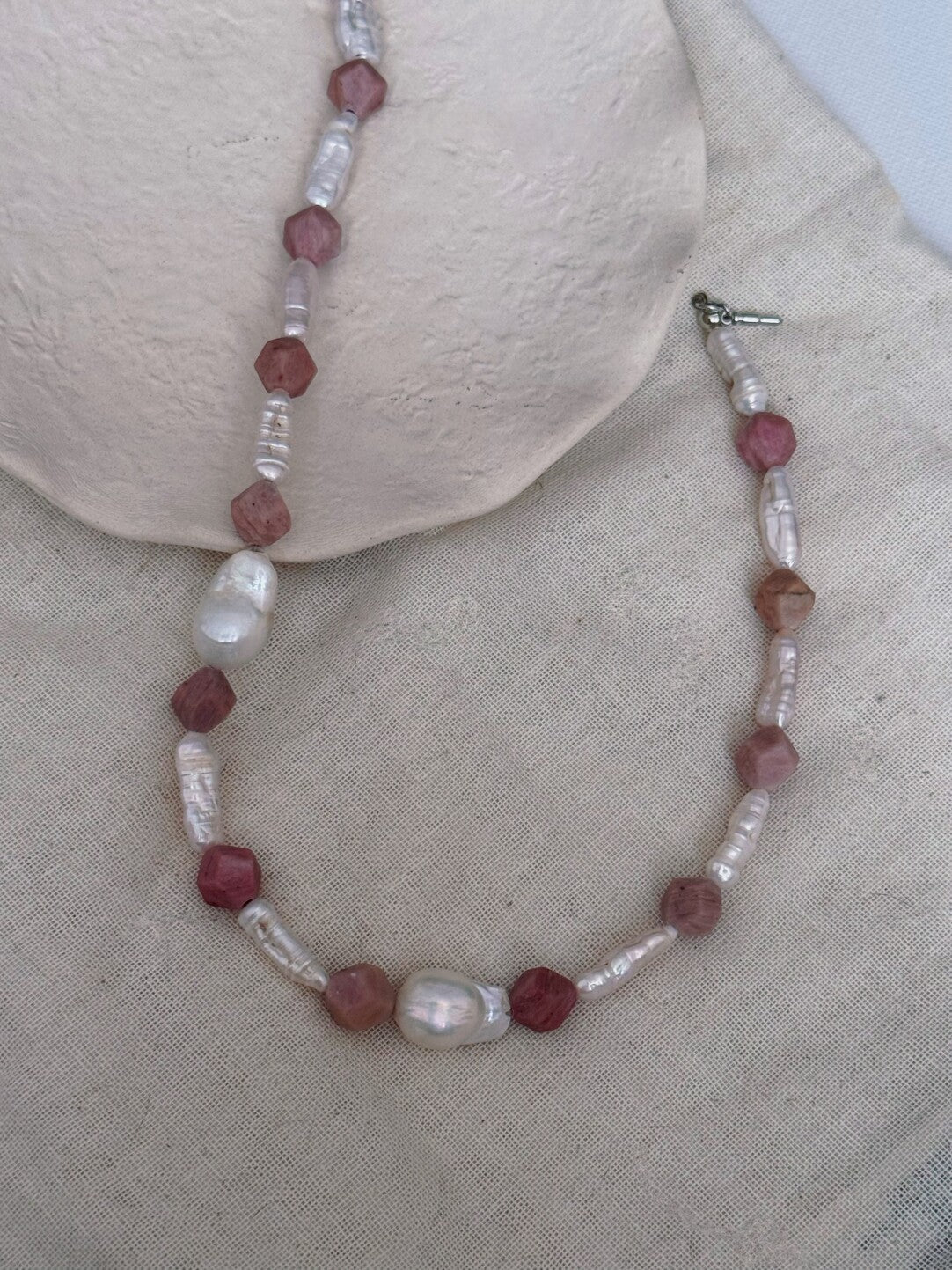 Pharpha Rhodonite Pearl Necklace