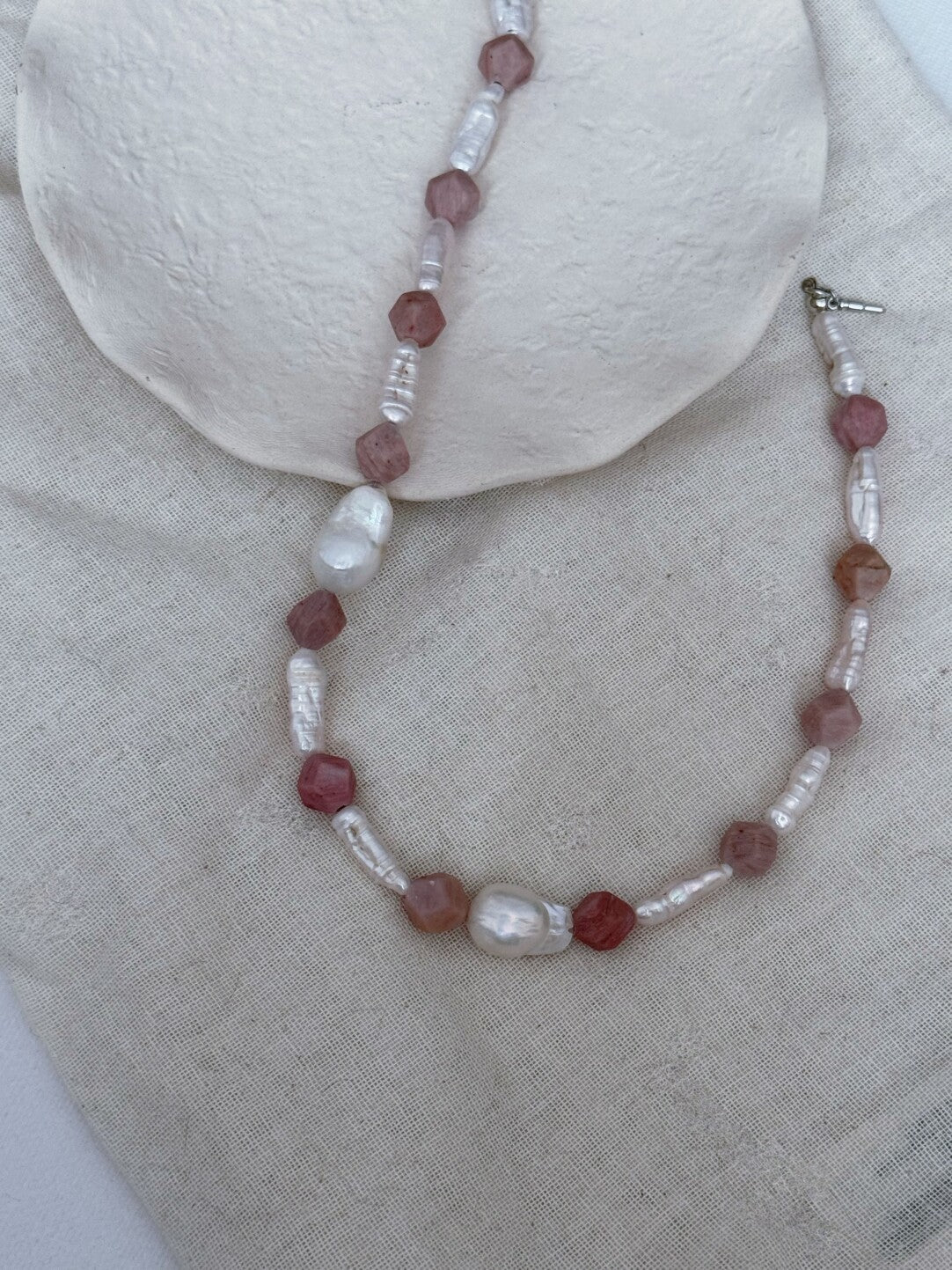 Pharpha Rhodonite Pearl Necklace