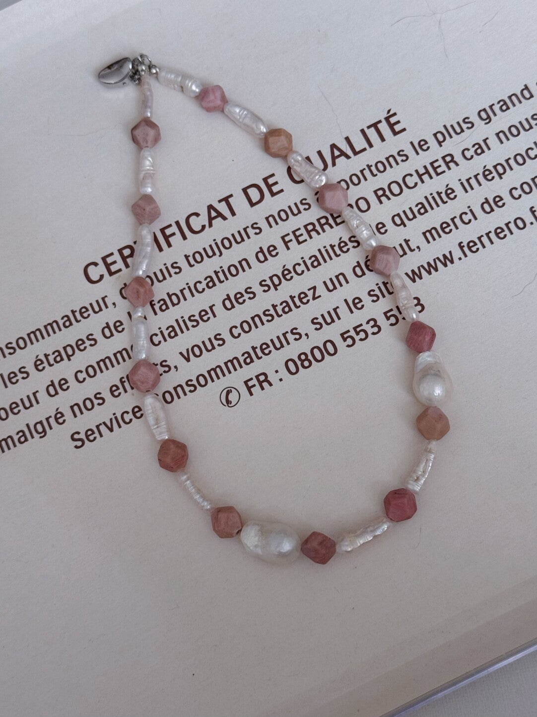 Pharpha Rhodonite Pearl Necklace