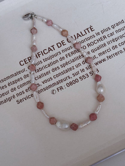Pharpha Rhodonite Pearl Necklace