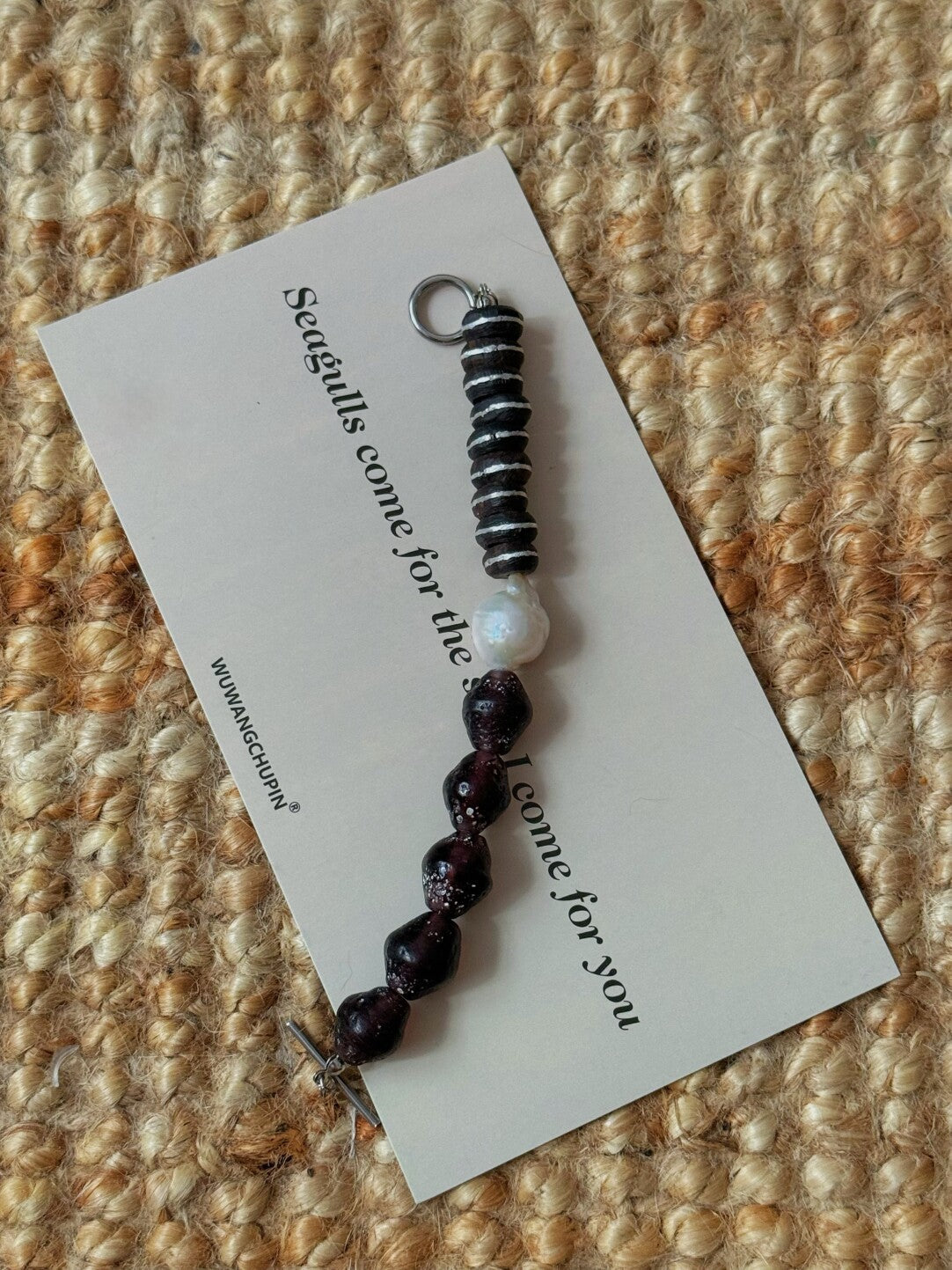 Pharpha Vintage Glass Ebony Pearl Bracelet