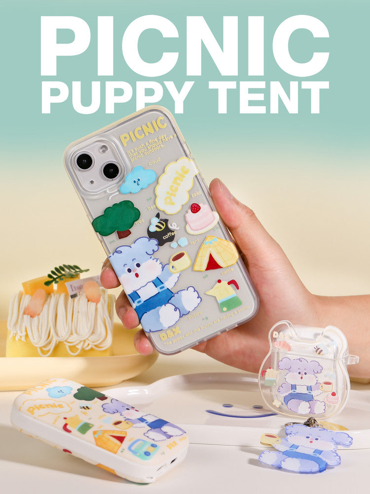 Picnic Puppy Printed Phone Case