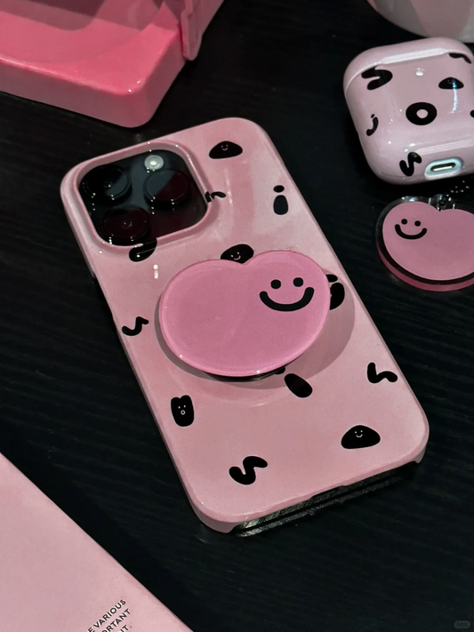 Pink Black Bean Printed Funny Phone Case