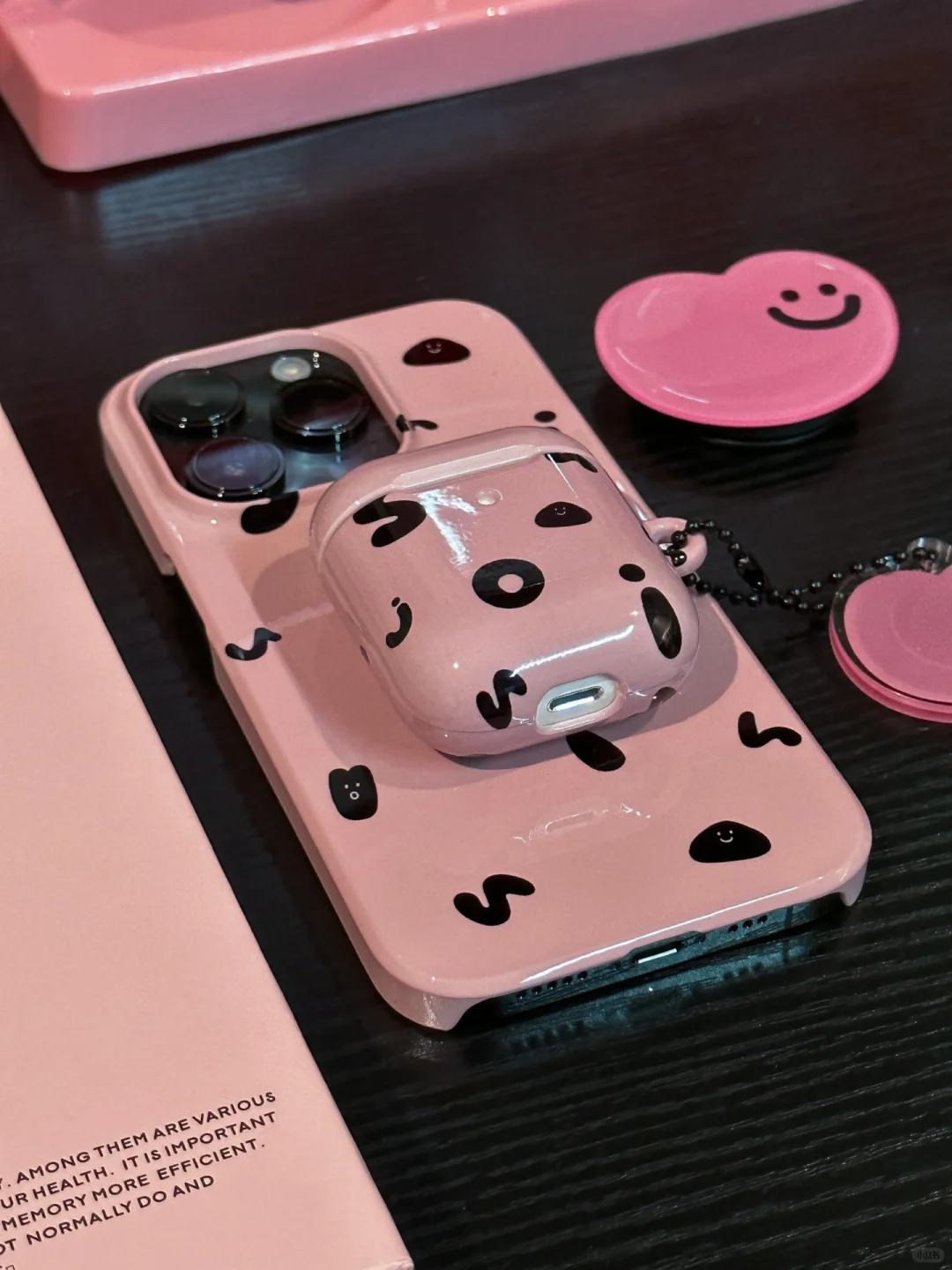 Pink Black Bean Printed Funny Phone Case