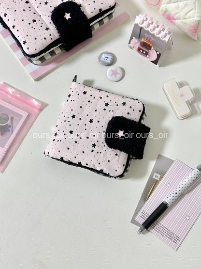 Pink Black Stars Card Organizer