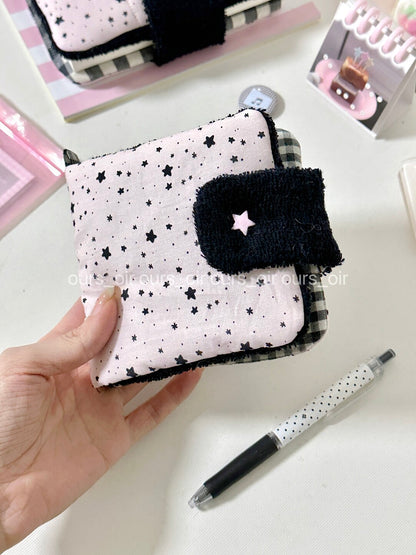 Pink Black Stars Card Organizer