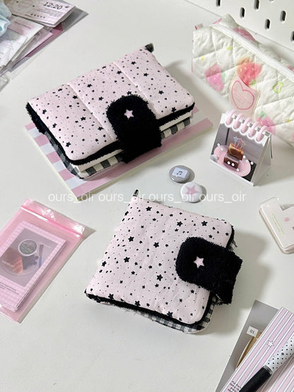 Pink Black Stars Card Organizer