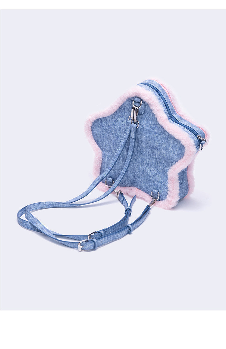 Pink Blue Star-Shaped Ita Backpack | Bag | Three Fleas