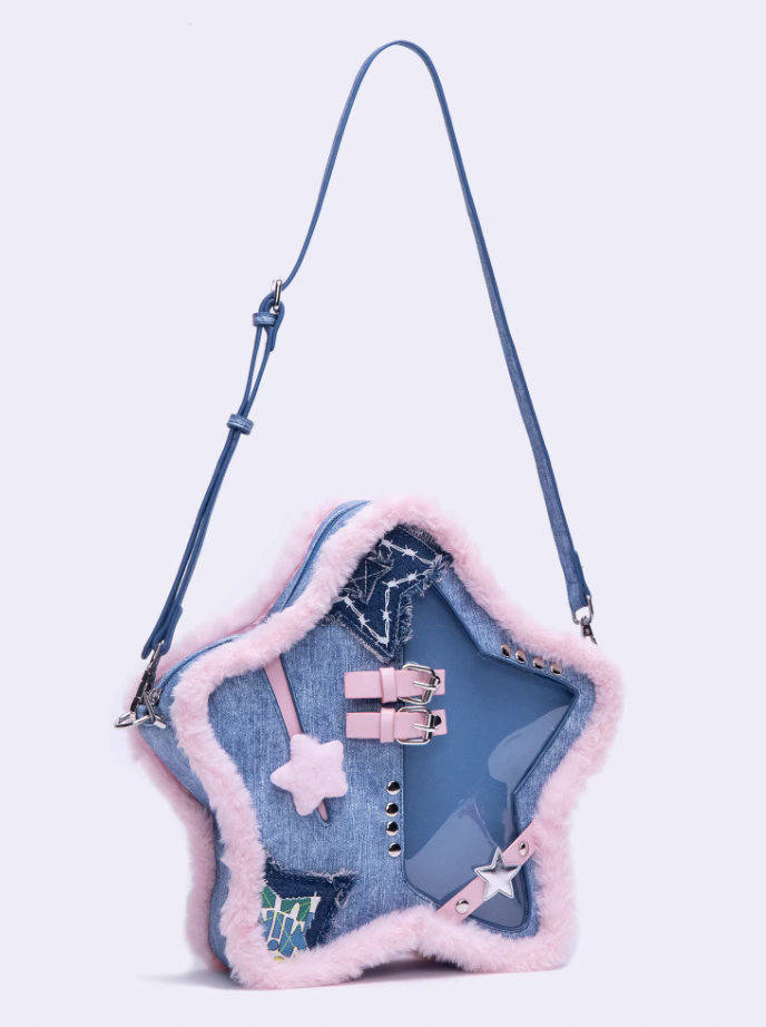 Pink Blue Star-Shaped Ita Backpack | Bag | Three Fleas