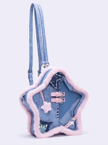 Pink Blue Star-Shaped Ita Backpack | Bag | Three Fleas