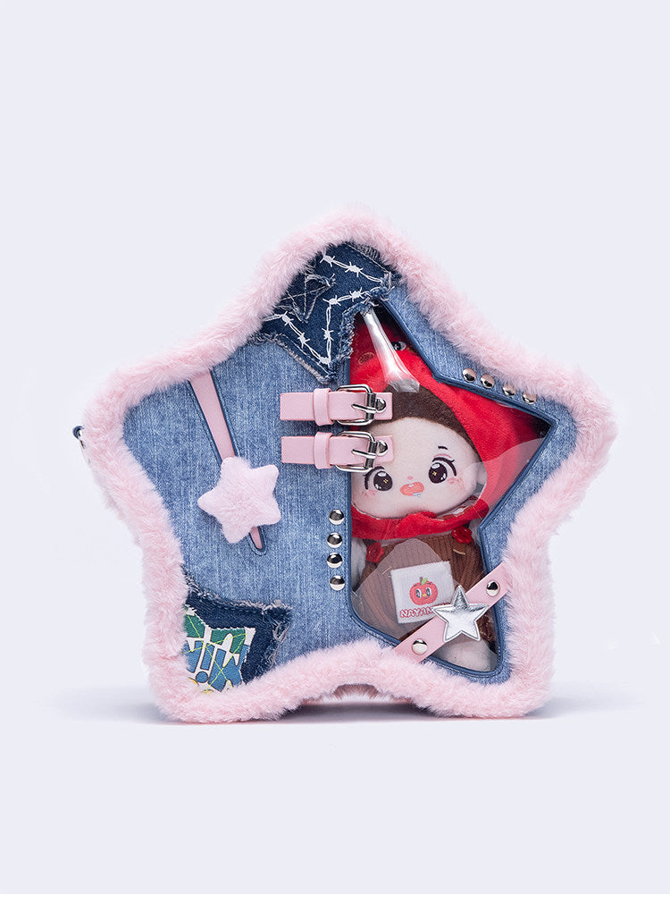 Pink Blue Star-Shaped Ita Backpack | Bag | Three Fleas