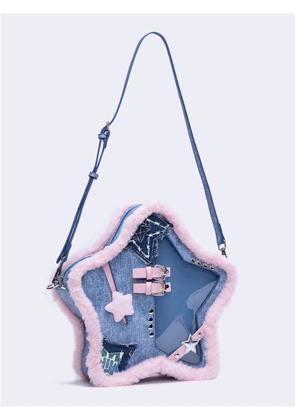 Pink Blue Star-Shaped Ita Backpack | Bag | Three Fleas