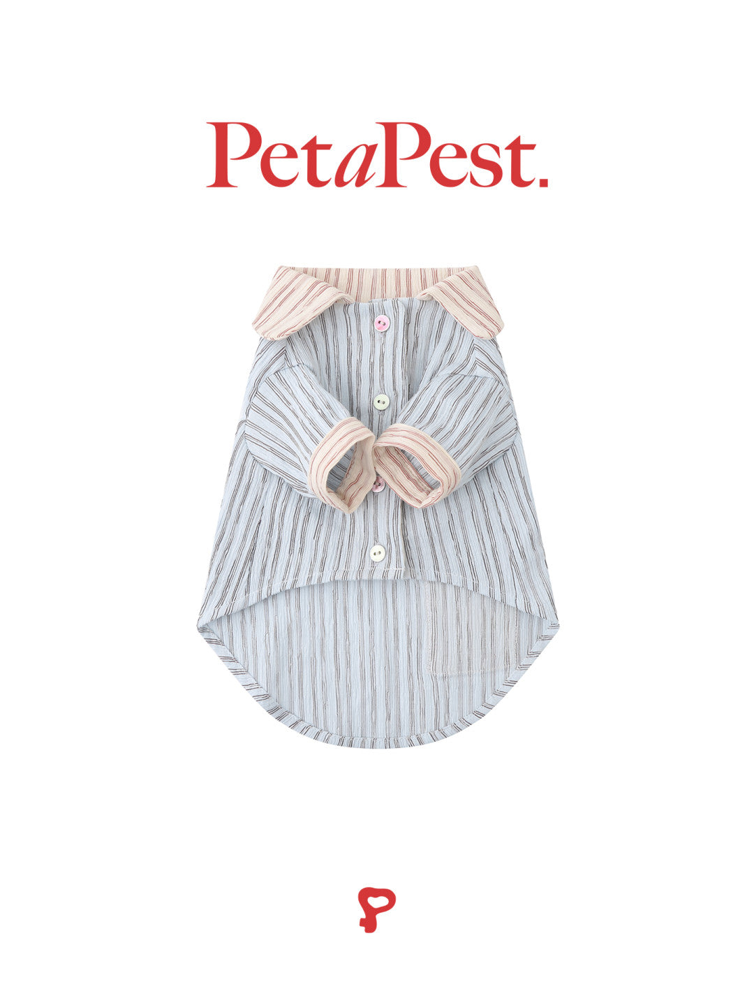 Pink Blue Striped Cat Dog Shirt
