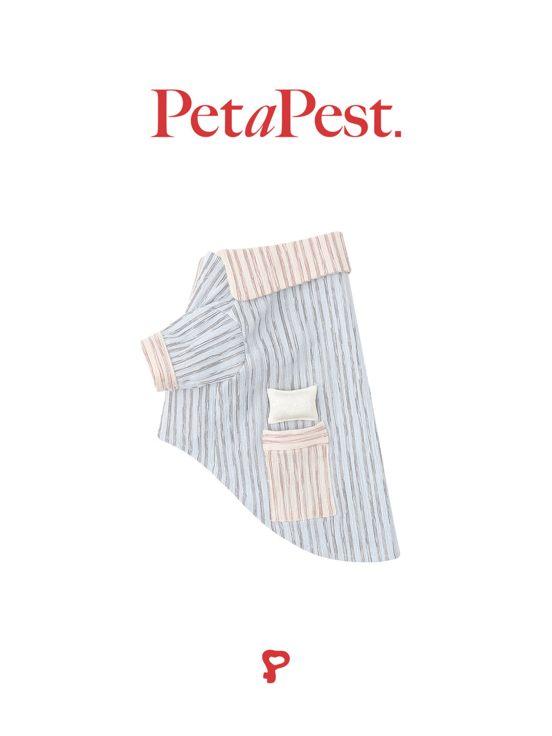 Pink Blue Striped Cat Dog Shirt