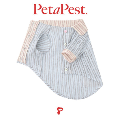 Pink Blue Striped Cat Dog Shirt