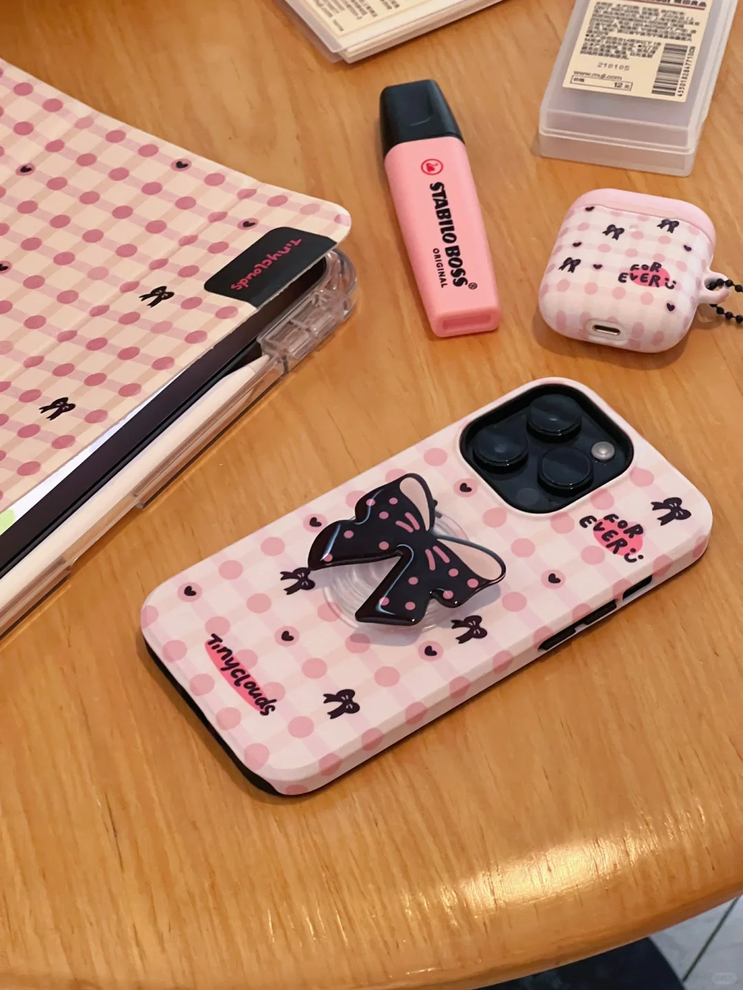 Pink Bow Printed Phone Case