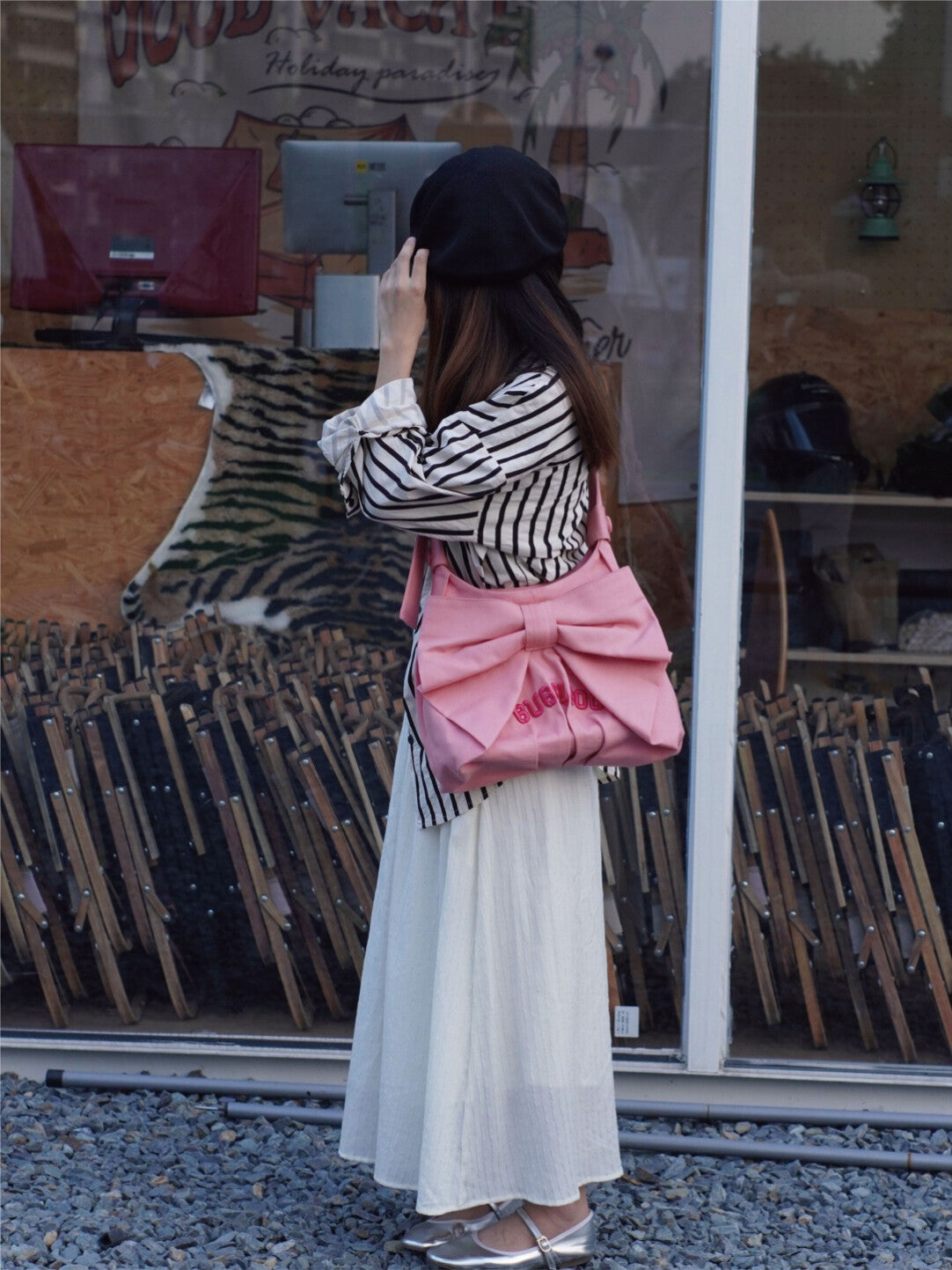 Pink Bow Shoulder Crossbody Bag