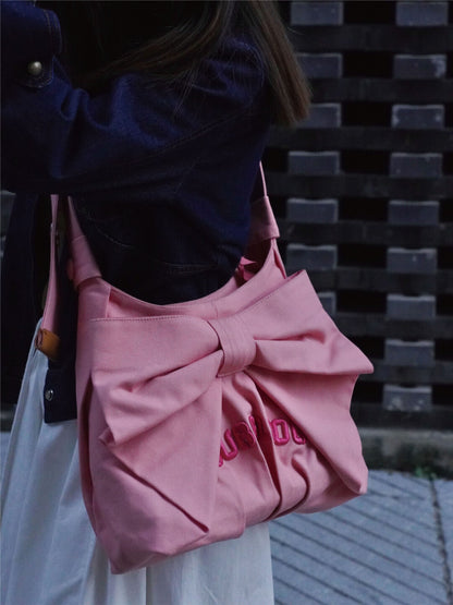 Pink Bow Shoulder Crossbody Bag
